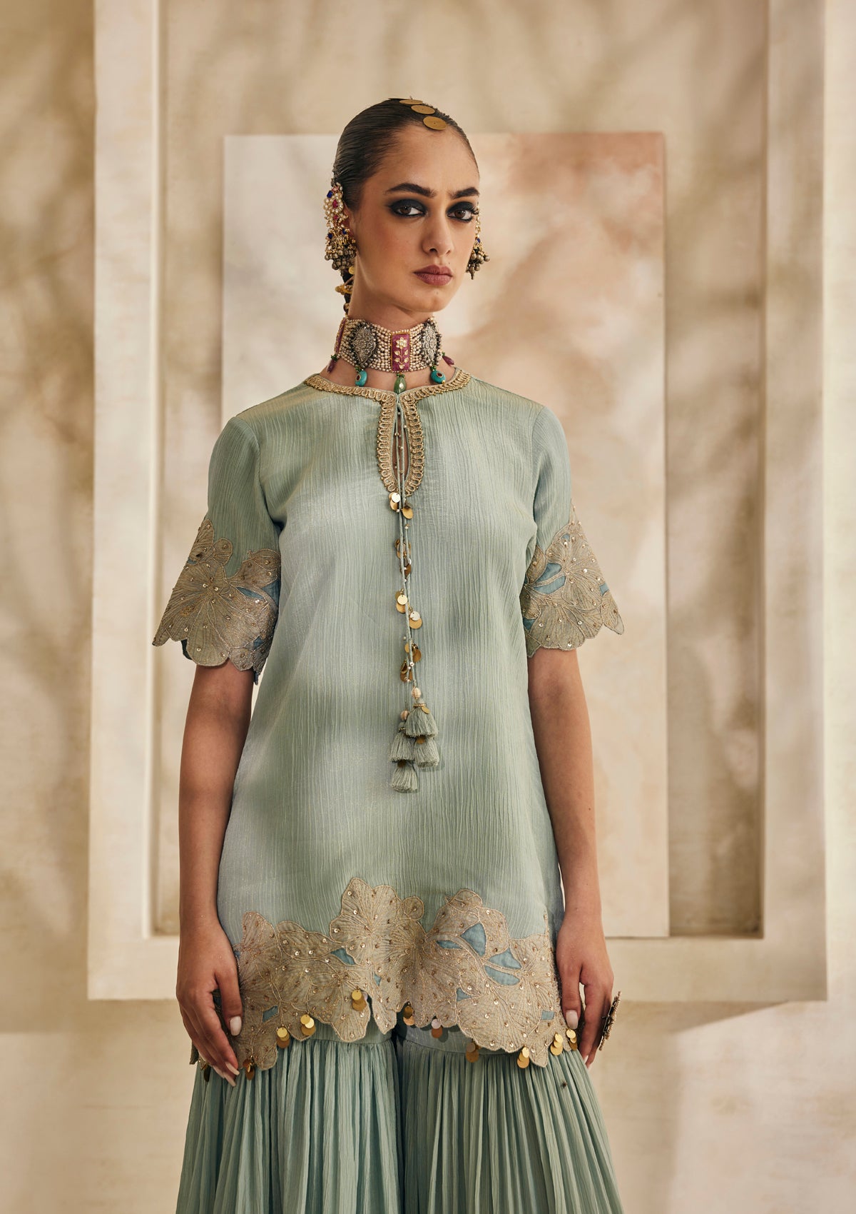Powder Blue Hyderabad Gharara Set