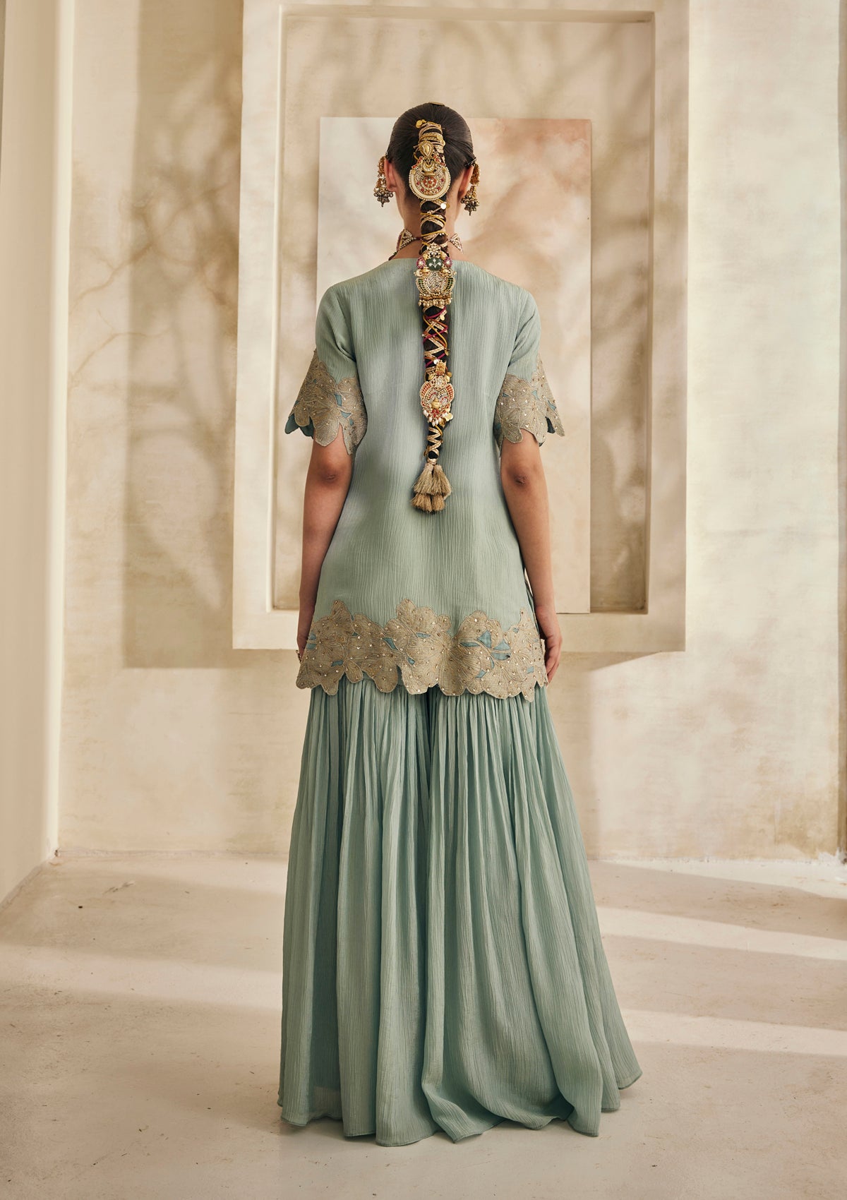 Powder Blue Hyderabad Gharara Set