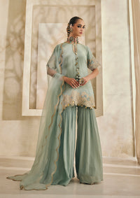 Powder Blue Hyderabad Gharara Set