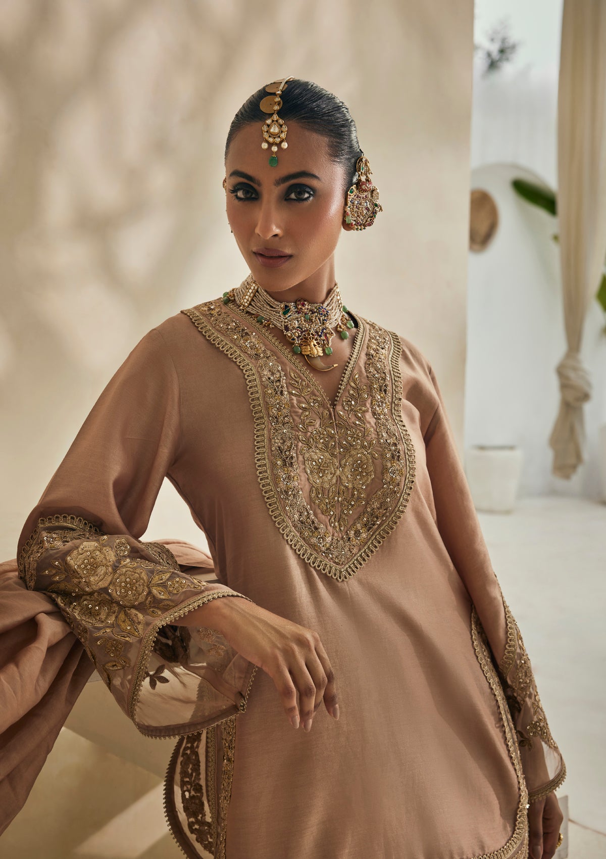 Sand Jodhpur Kurta Set