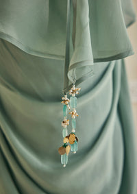 Powder Blue Draped Trio Set