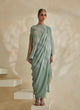 Powder Blue Draped Saree Set