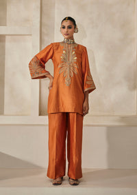 Saffron Pondicherry Kurta Set