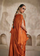 Saffron Draped Saree Set