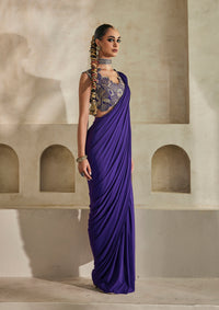 Amethyst Kolkata Saree Set