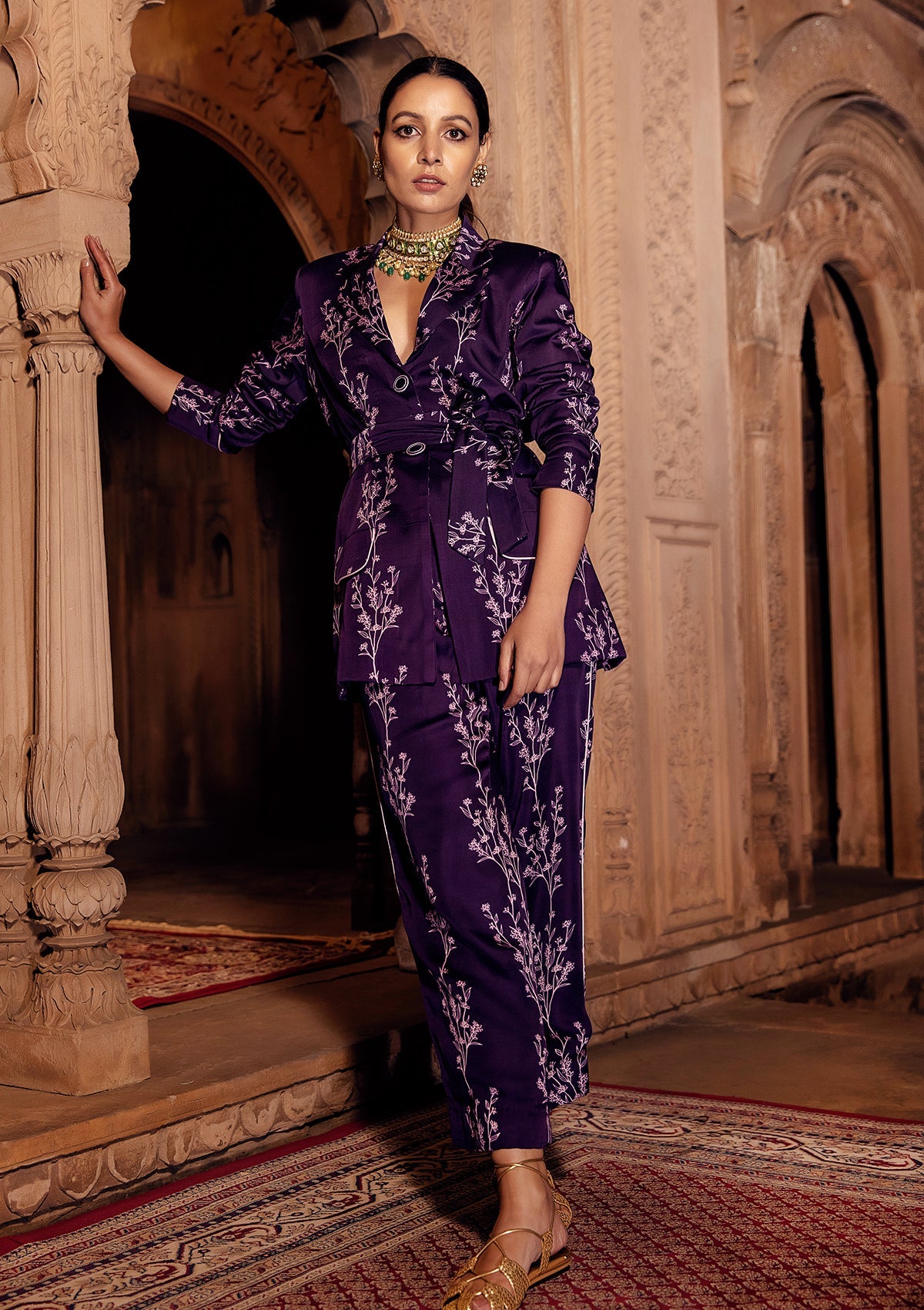 Asmira Berry Blazer Set