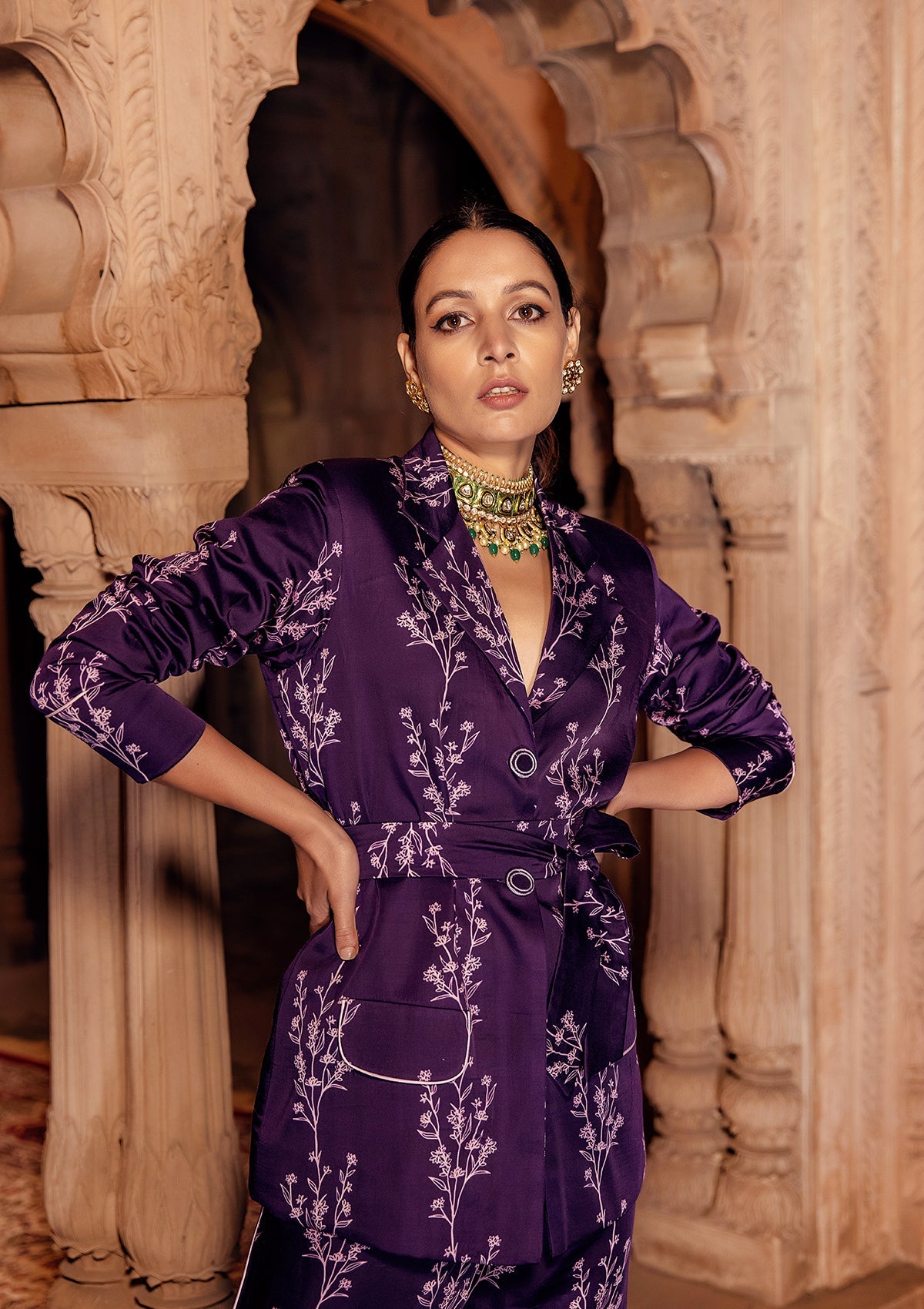 Asmira Berry Blazer Set