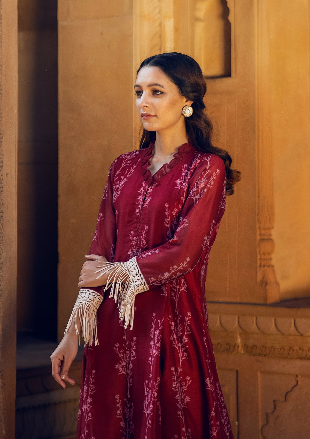 Asmira Ruby Fringe Kurta Set
