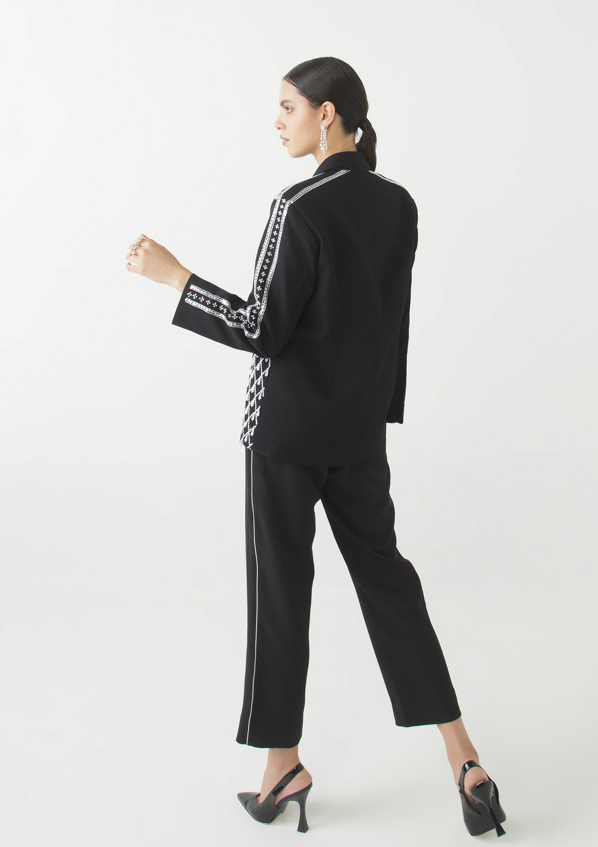 Coal Embelished Blazer Set