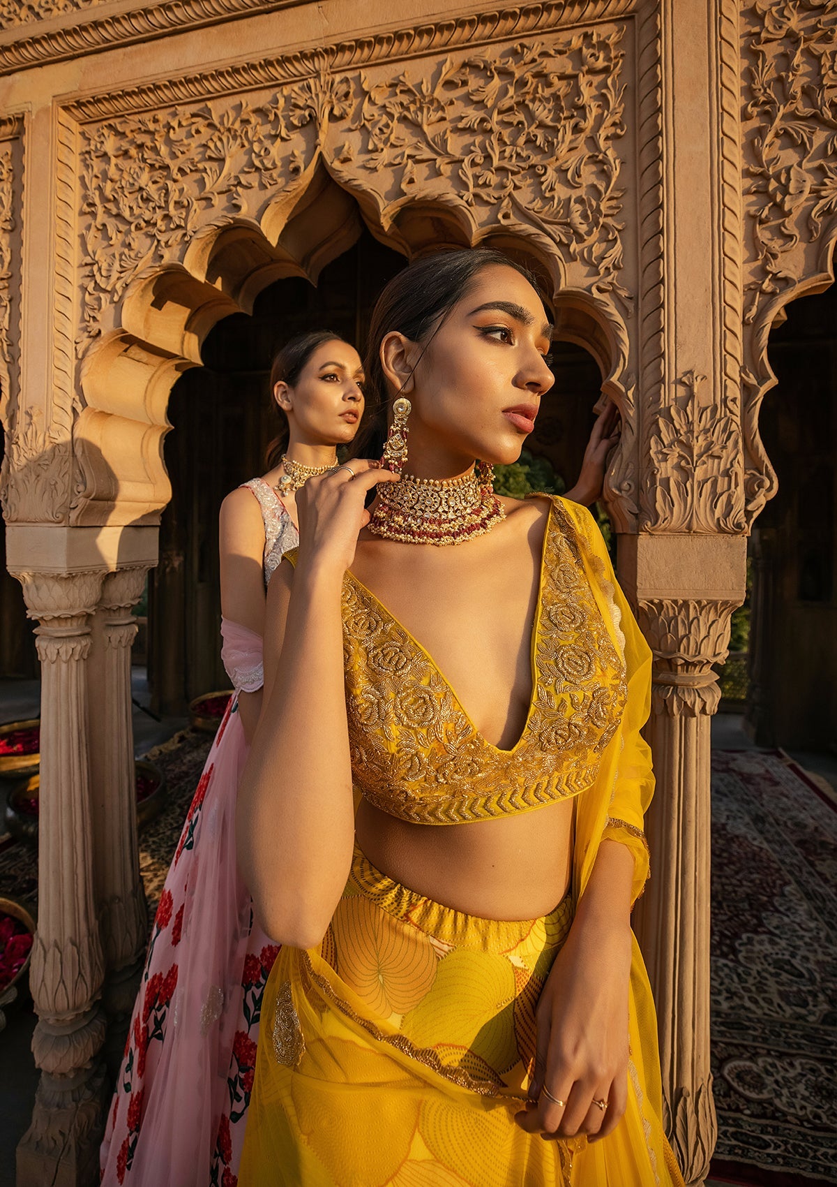 Khizan Amber Embroidered Lehenga Set