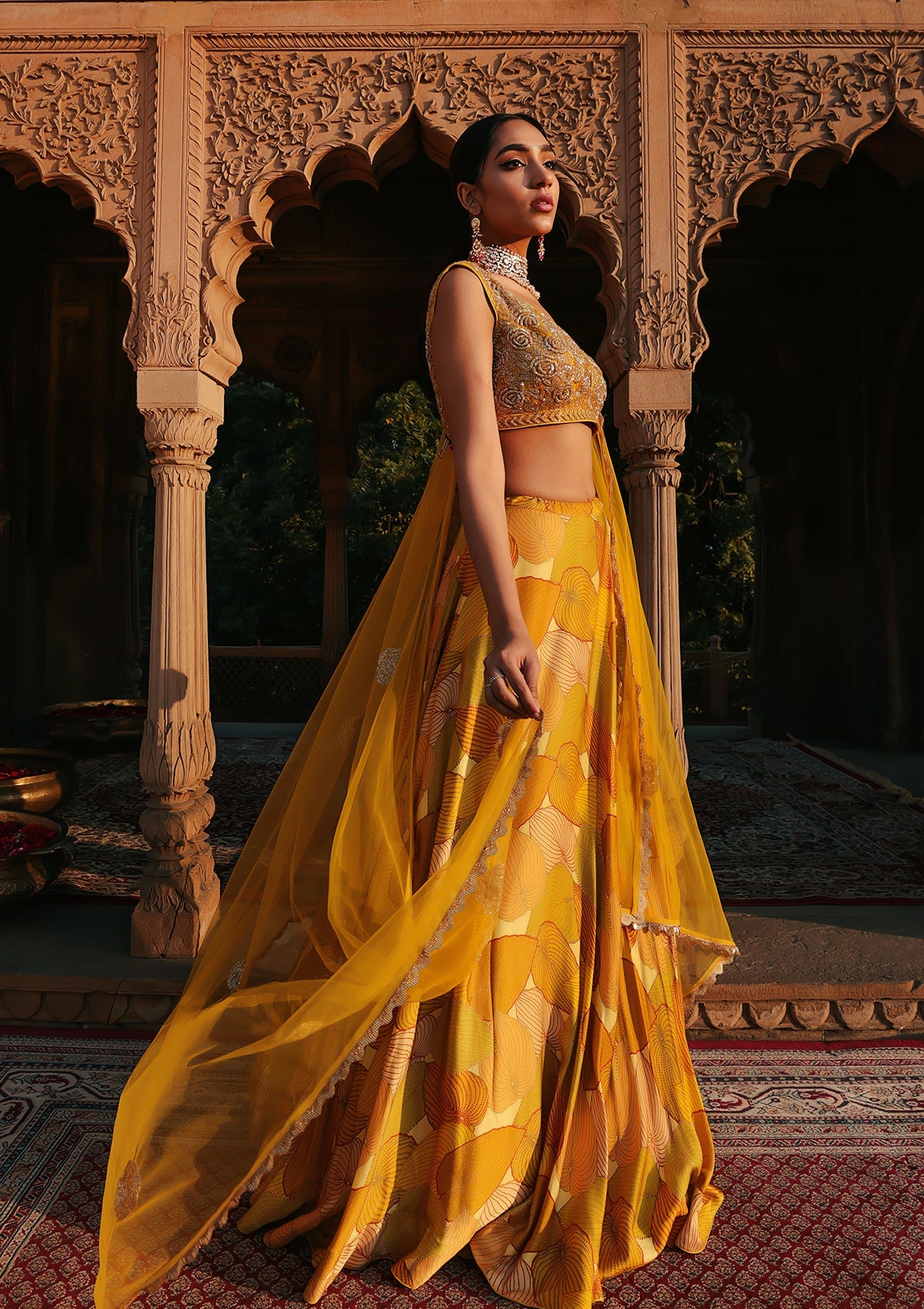 Khizan Amber Embroidered Lehenga Set