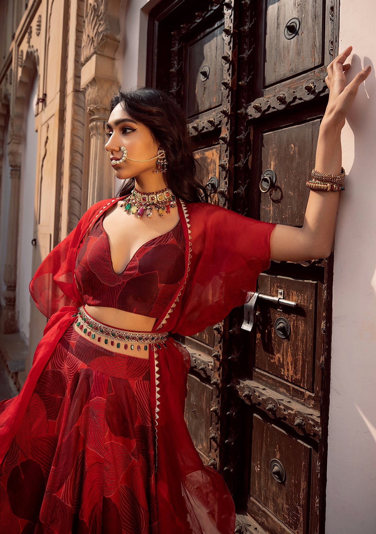 Khizan Ruby Lehenga Set