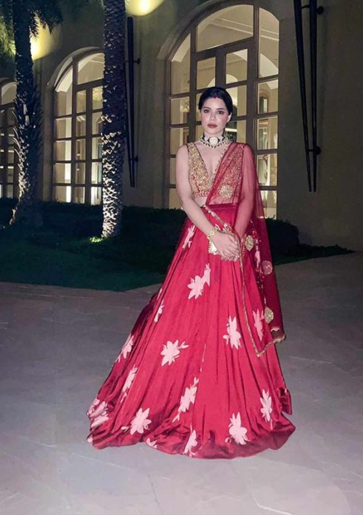 Zahra Ruby Embroidered Lehenga Set
