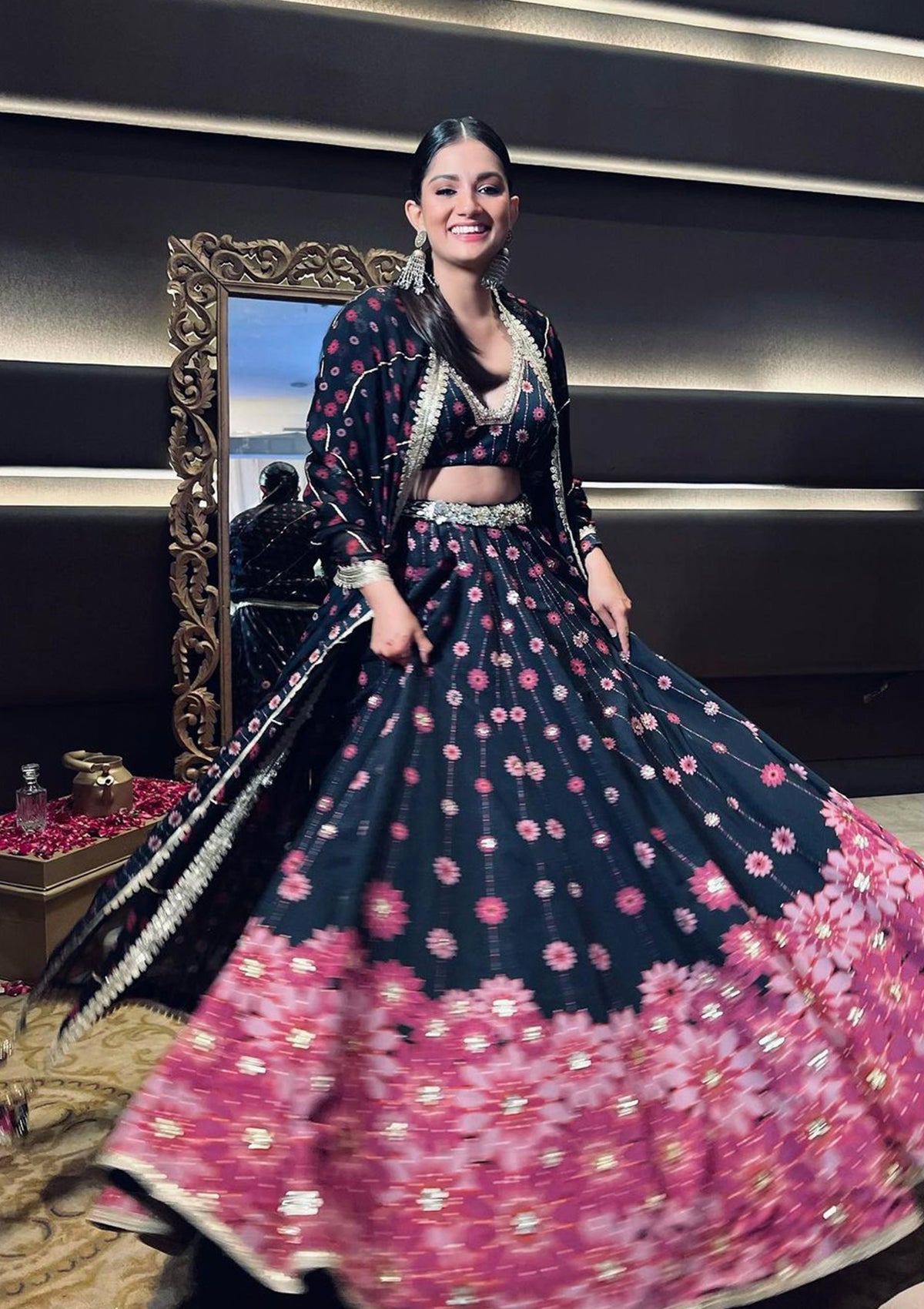 Nazreen Black Lehenga Set