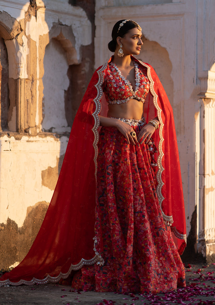 Inayat Ruby Embroidered Lehenga Set