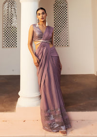 Sitara Lilac Sequinned Saree Set