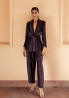 Safar Black Knotted Blazer Set
