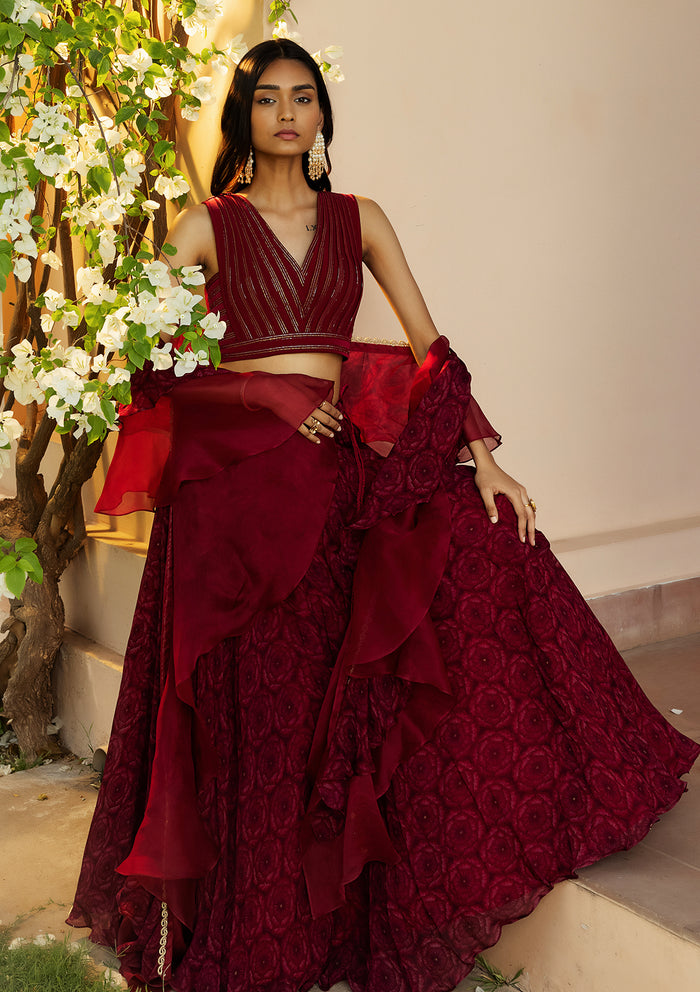 Bahaar Ruby Lehenga Set