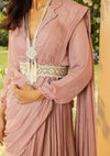Blush Sharara Collared Saree Set
