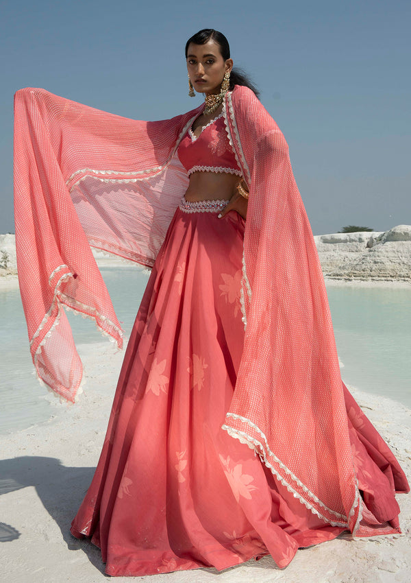 Ashna Shroff in Zahra Peony Lehenga Set