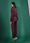 Burgundy Front Crossover Co-ord Set