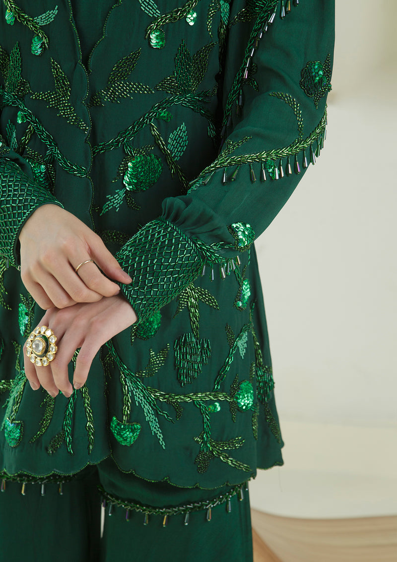 Emerald Embroidered Sharara Set