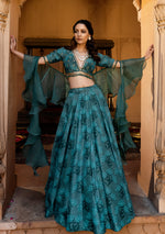 Gul Emerald Embroidered Lehenga Set
