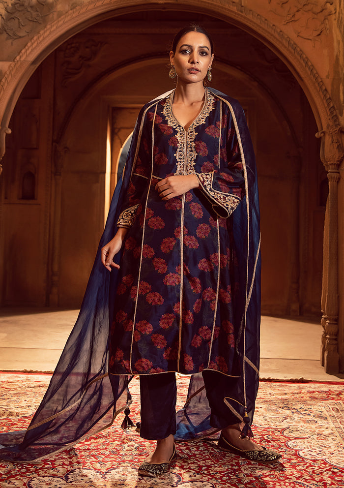 Gul Midnight Blue Embroidered Kurta Set