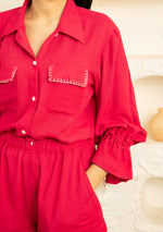 Cherry Linen Shirt and Shorts