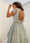 Ice Blue Asymmetrical Tunic and Lehenga
