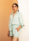 Mint Linen Shirt and Shorts