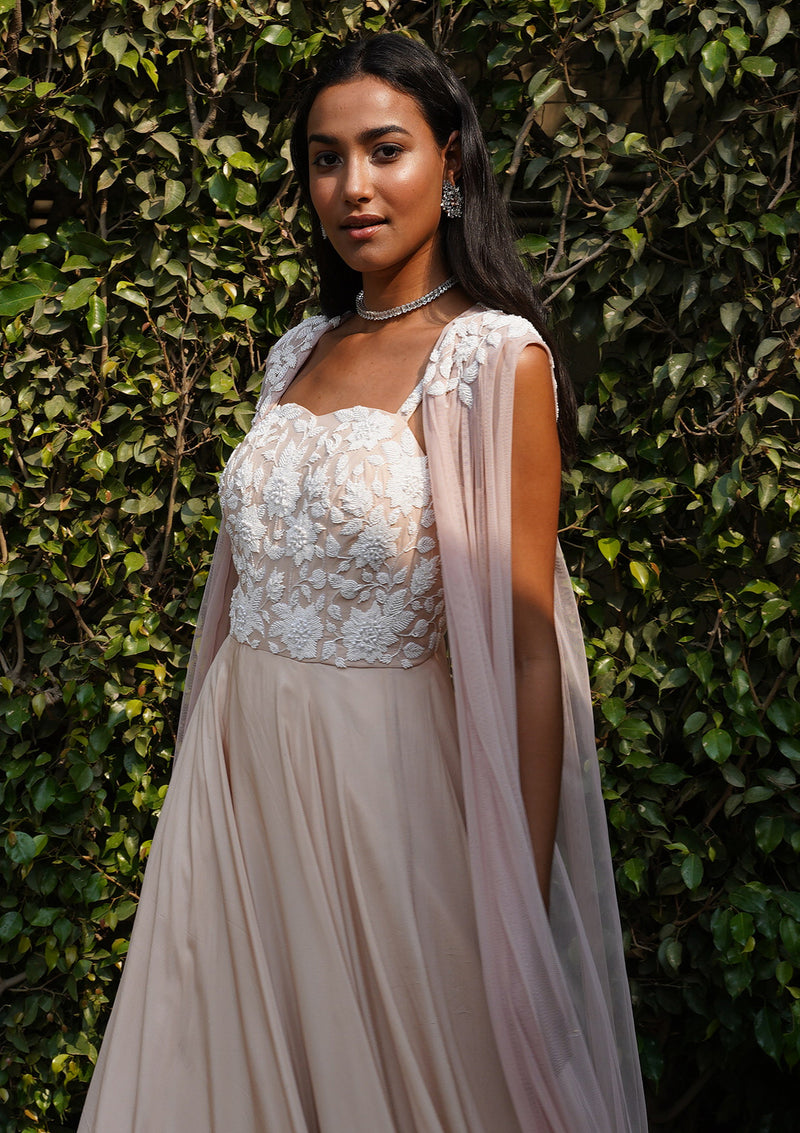 Pale Pink Corset Anarkali Set