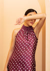 Plum Bandhani Halter Tunic Set
