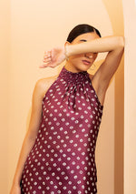 Plum Bandhani Halter Tunic Set