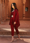 Ruby Geometric Kaftan Overlay Set