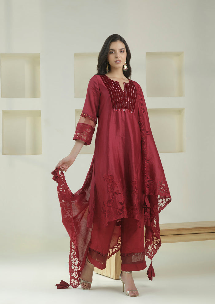 Ruby Laser Cut Kurta Set