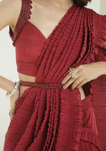 Ruby Pleated Pre-draped Saree