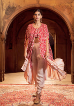 Ruby and Blush Ruffled Kaftan Set