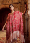 Ruby and Blush Ruffled Kaftan Set