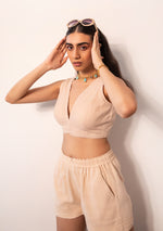 Sand Linen Shorts Trio Set