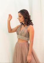Taupe Embroidered Lehenga Set