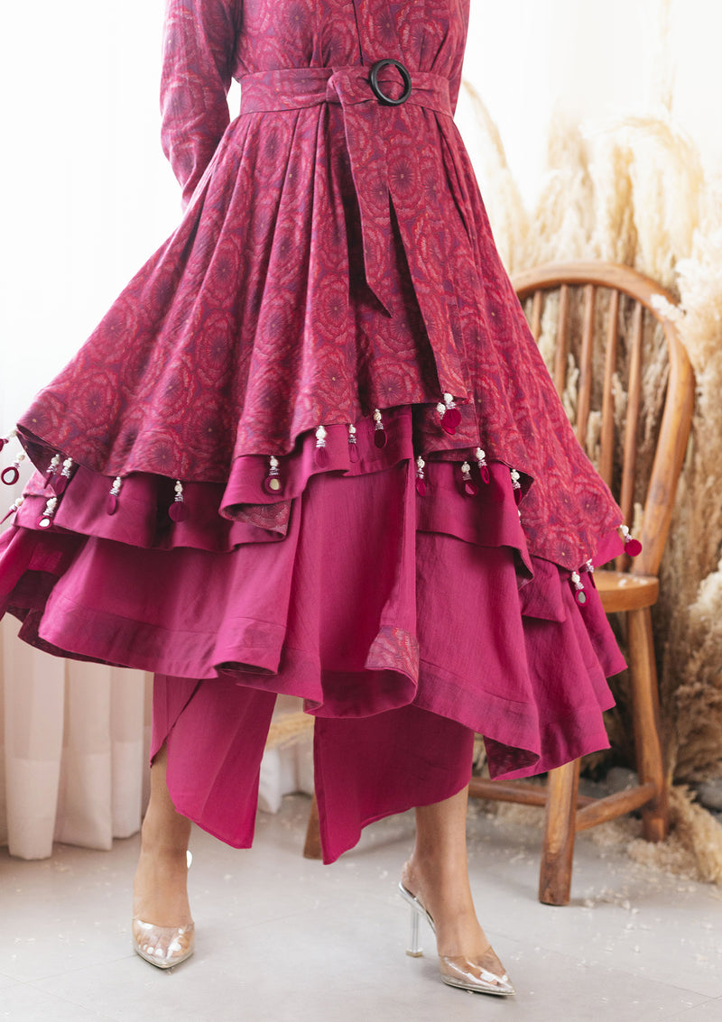 Bahaar Ruby Belted Tunic and Pants Set