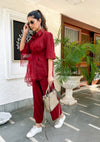 Ruby Fringe Organza Co-ord Set