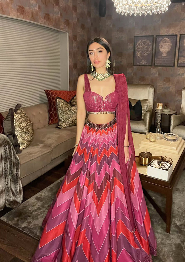 Leher Ruby Lehenga Set